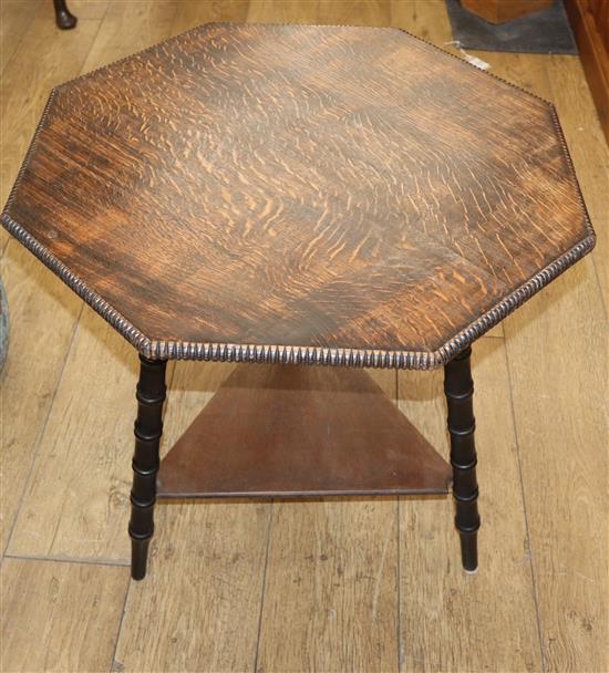 An Arts and Crafts octagonal table W.62cm